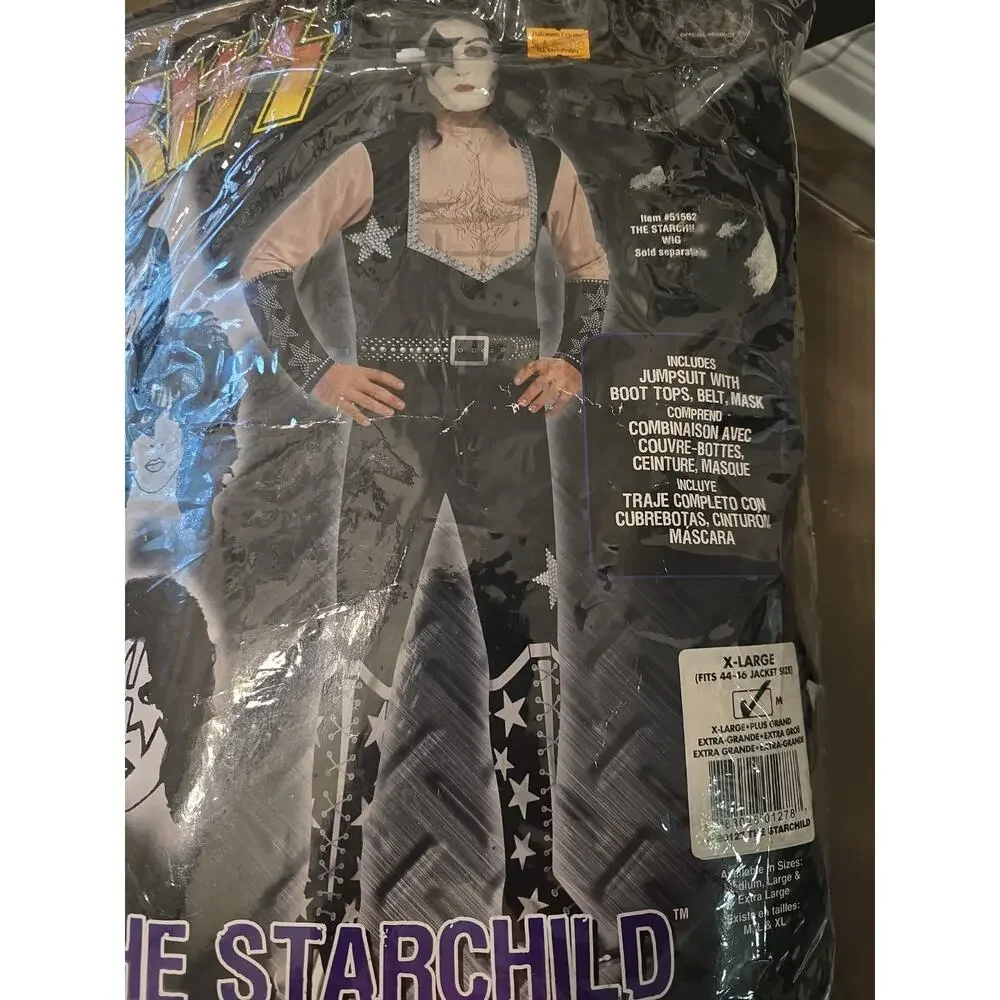 Official KISS Adult XL 44-46 Jacket Size PAUL STARCHILD COSTUME Suit/Wig ONLY